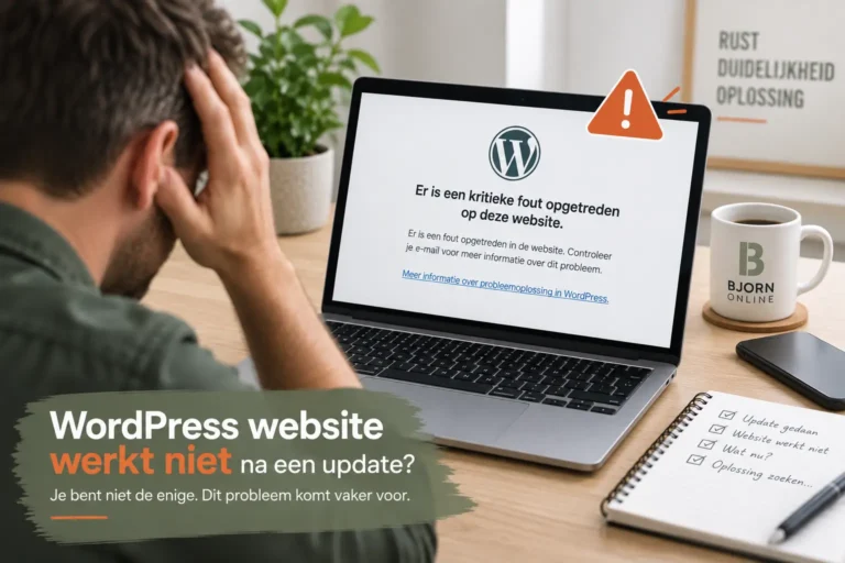 WordPress website werkt niet na een update